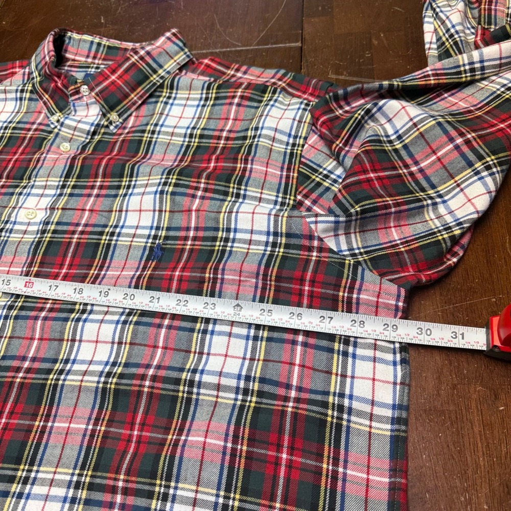 Polo Ralph Lauren Performance Plaid Button Shirt Mens 2XB Cotton Blend Preppy - Picture 4 of 7